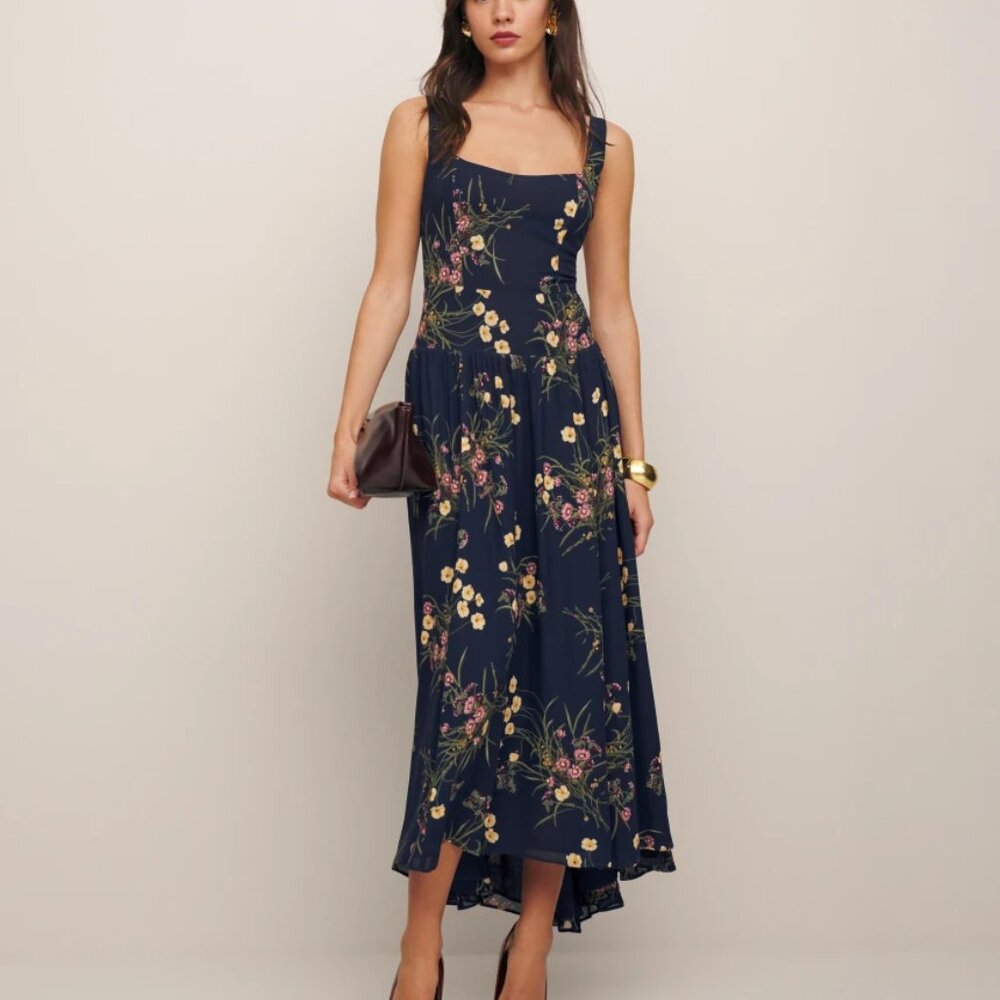 Reformation Kallie in Mademoiselle Floral High Low Tank Dress 6 $298